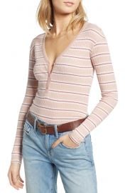 Treasure  amp  Bond Ribbed Henley Top   Nordstrom at Nordstrom